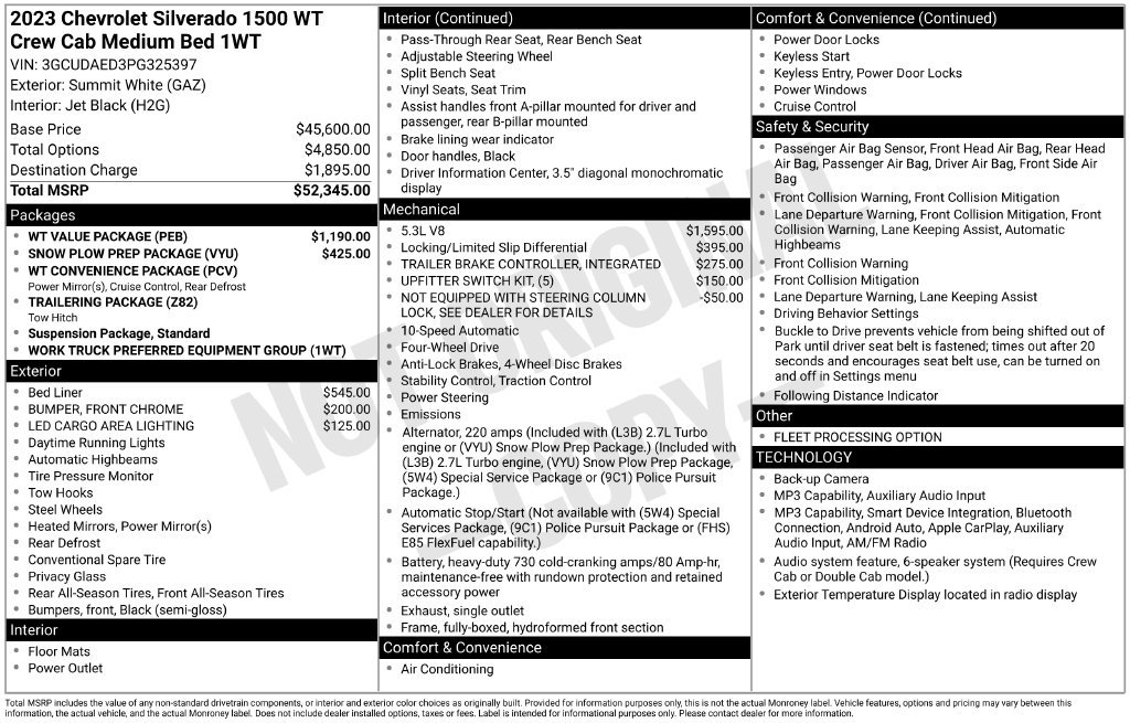 Used 2023 Chevrolet Silverado 1500 W/T w/ WT Value Package AWD/4WD image 21