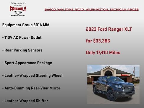 Used 2023 Ford Ranger XLT w/ Equipment Group 301A Mid image 5