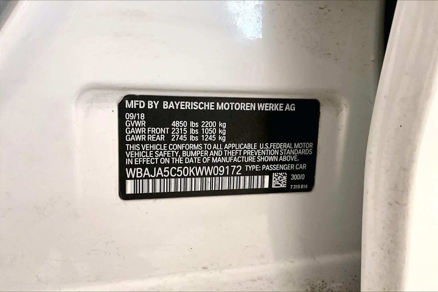 Used 2019 BMW 530i w/ Convenience Package RWD image 29