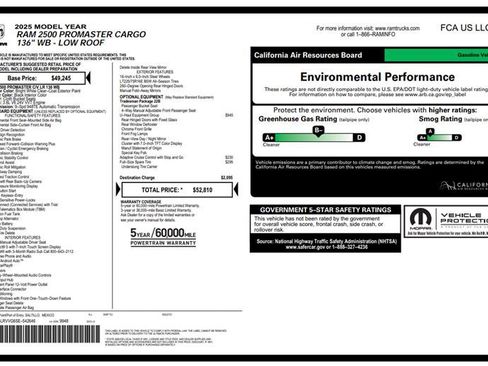 Used 2025 RAM ProMaster 2500 w/ U-Haul Equipment Group FWD image 3