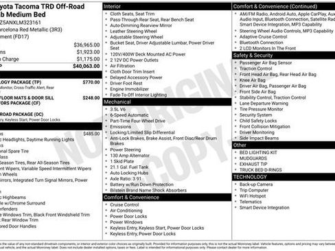 Certified 2020 Toyota Tacoma TRD Off-Road w/ Technology Package image 7