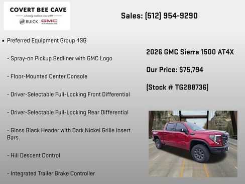 New 2026 GMC Sierra 1500 AT4X w/ LPO, Black Badging Package AWD/4WD image 18