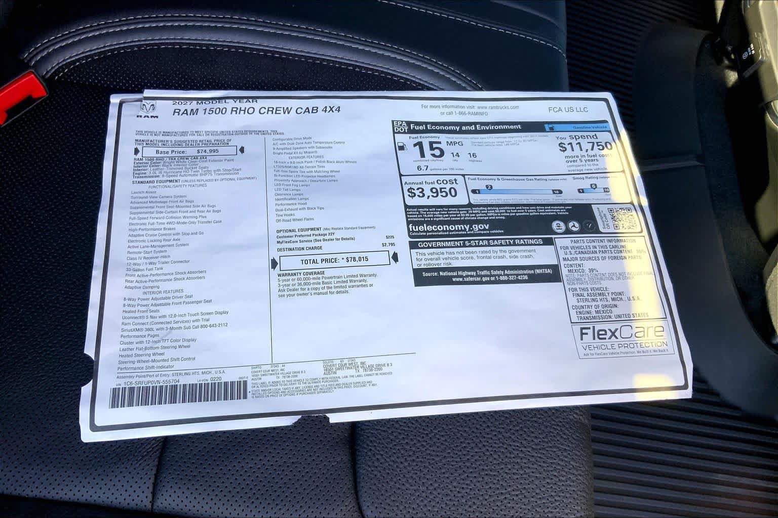 New 2027 RAM 1500 RHO AWD/4WD image 19