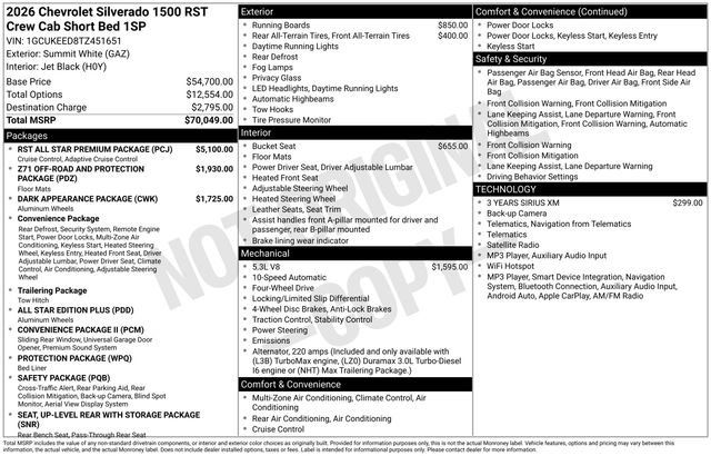 New 2026 Chevrolet Silverado 1500 RST w/ RST All Star Premium Package AWD/4WD image 4