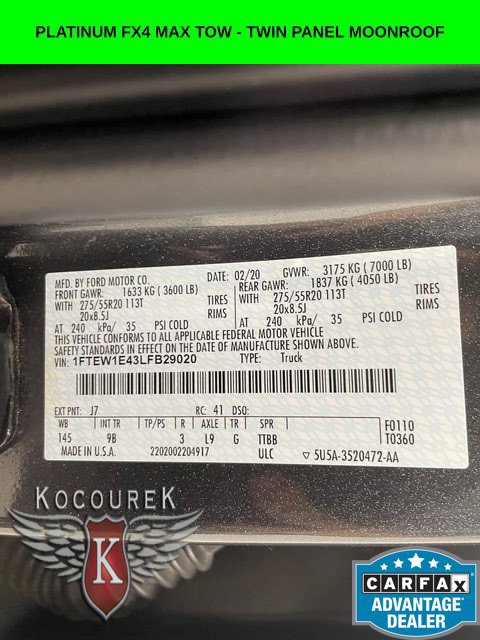 Used 2020 Ford F150 Platinum w/ Equipment Group 701A Luxury AWD/4WD image 27