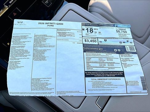 New 2026 INFINITI QX80 Pure w/ Cargo Package RWD image 20
