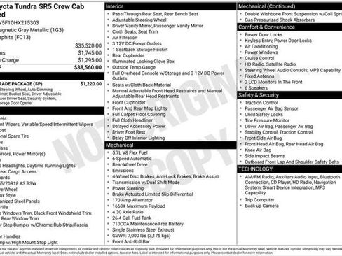 Used 2017 Toyota Tundra SR5 w/ SR5 Upgrade Package RWD image 2