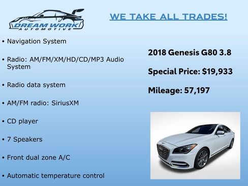 Used 2018 Genesis G80 3.8 w/ Option Group 03 image 2