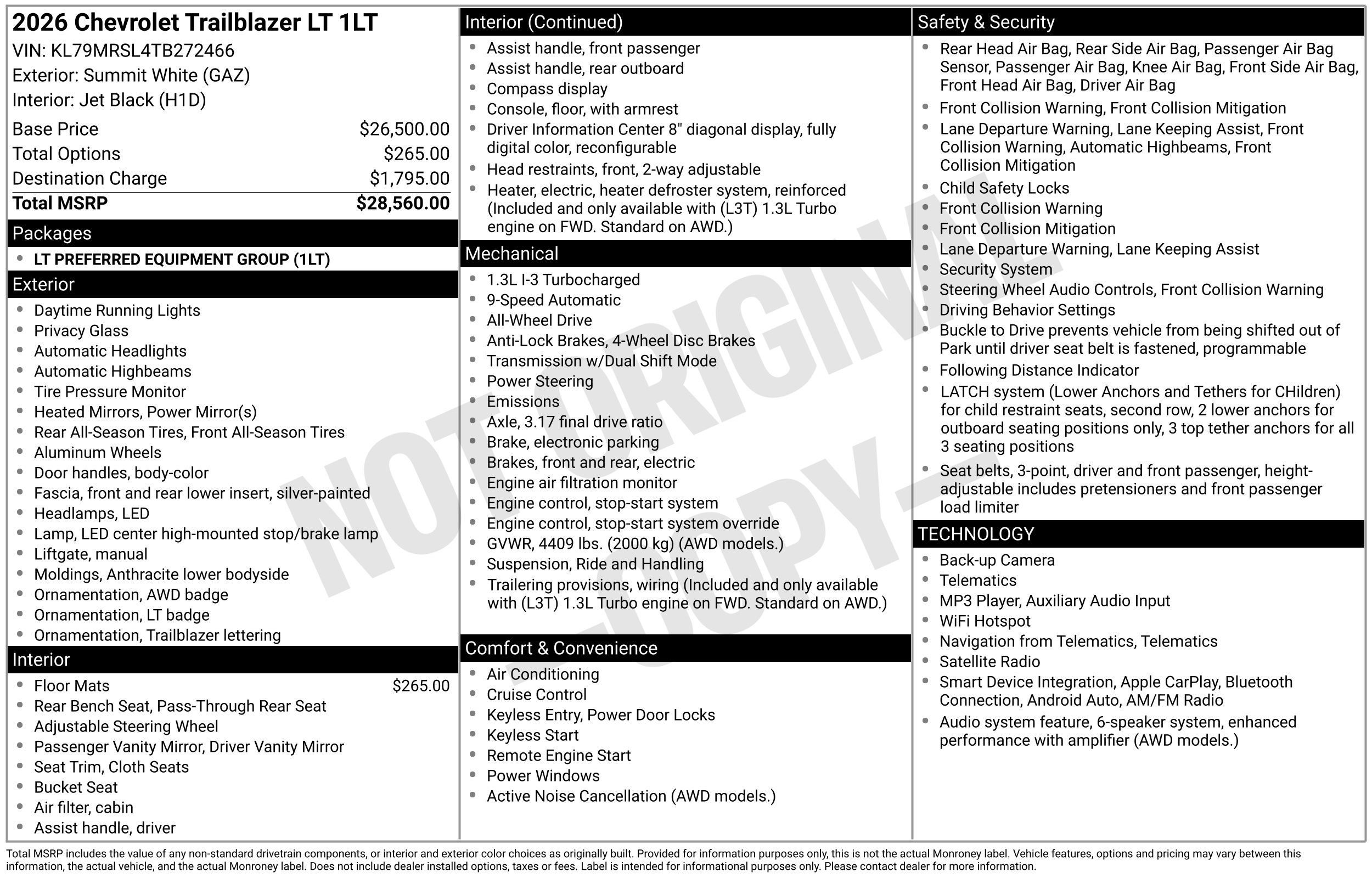 New 2026 Chevrolet TrailBlazer LT AWD/4WD image 3