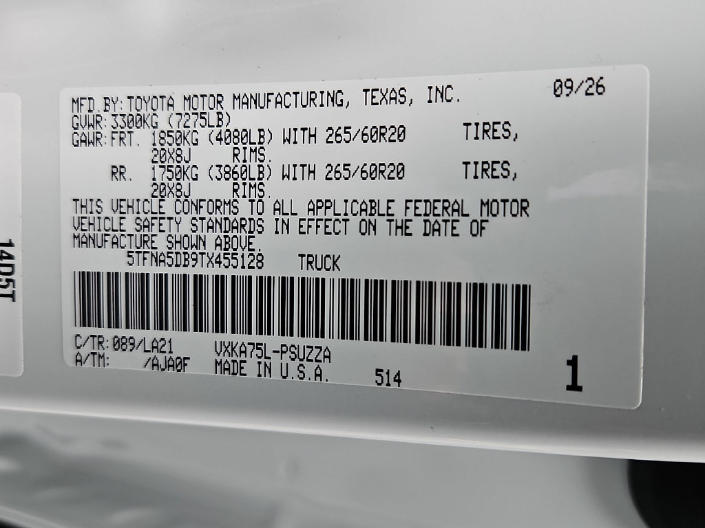 New 2026 Toyota Tundra Platinum AWD/4WD image 19