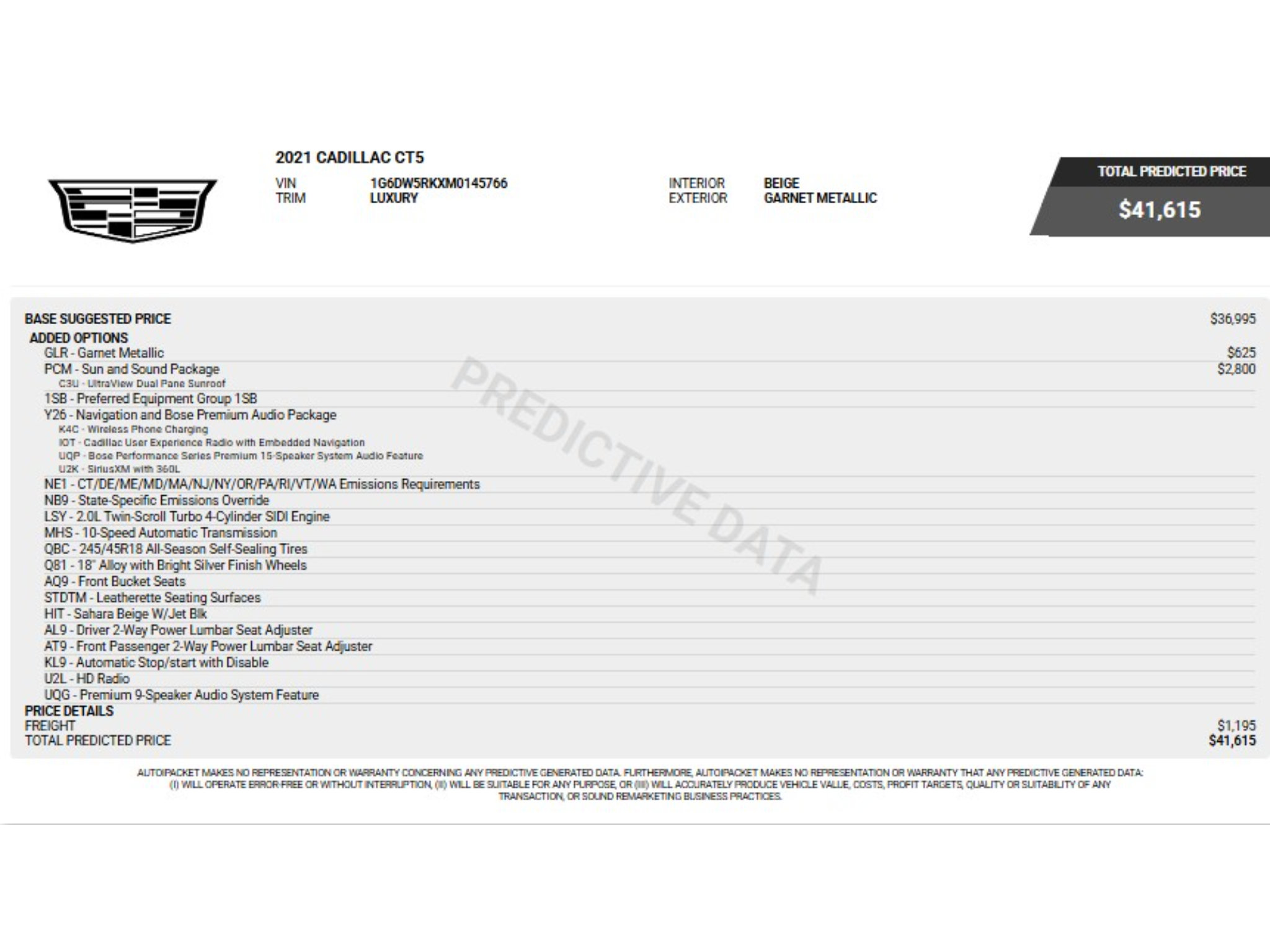 Used 2021 Cadillac CT5 Luxury w/ Sun And Sound Package RWD image 5