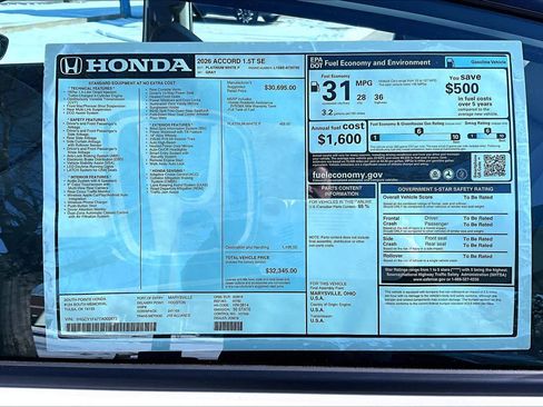 New 2026 Honda Accord SE image 21