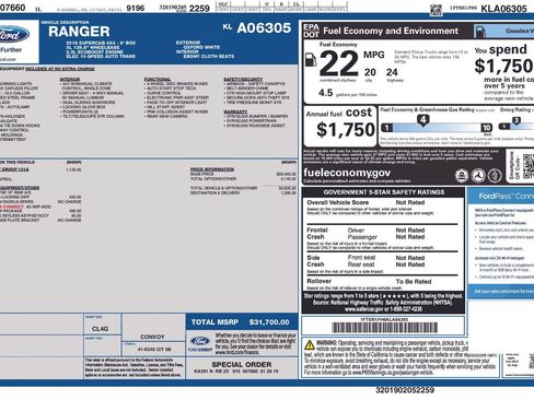 Used 2019 Ford Ranger XL w/ Equipment Group 101A Mid AWD/4WD image 3
