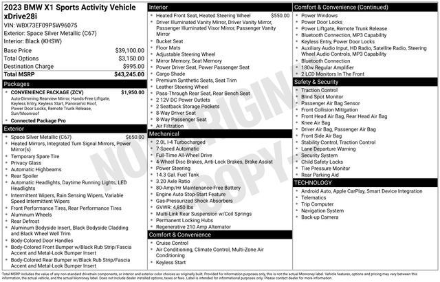 Used 2023 BMW X1 xDrive28i w/ Convenience Package AWD/4WD image 37