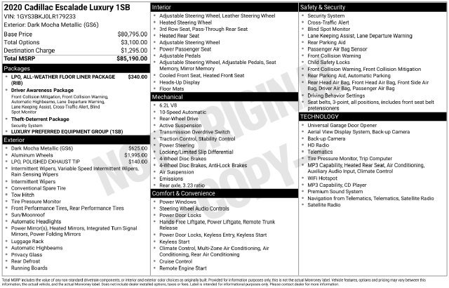 Used 2020 Cadillac Escalade Luxury RWD image 7