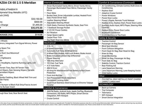 New 2026 MAZDA CX-50 Meridian Edition w/ Cargo Package AWD/4WD image 4