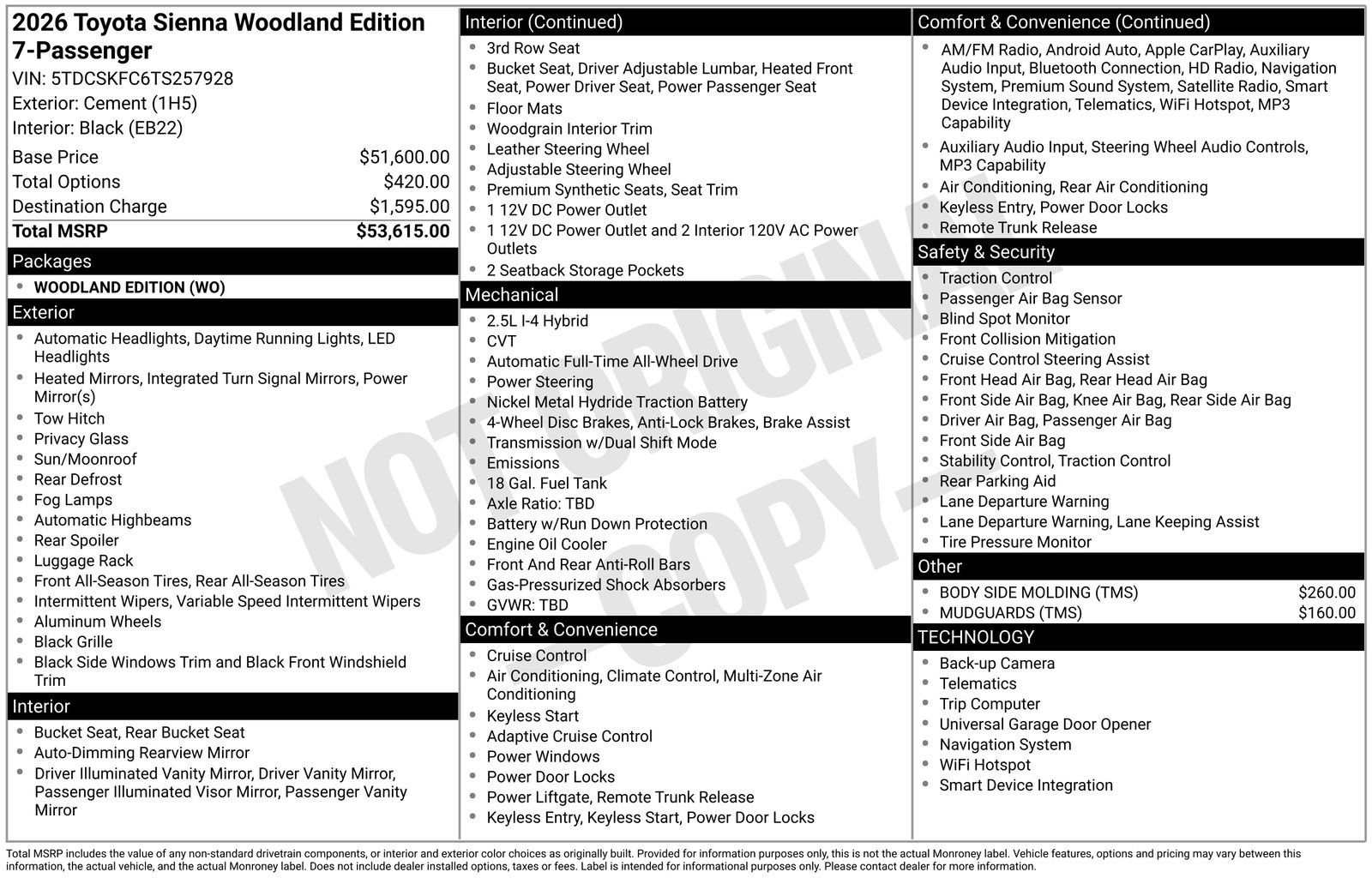 Used 2026 Toyota Sienna XLE Woodland Edition AWD/4WD image 44