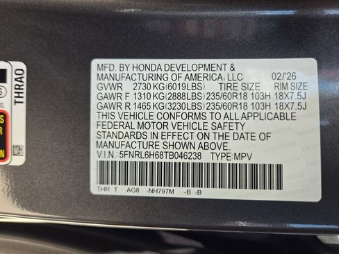 Certified 2026 Honda Odyssey EX-L image 35