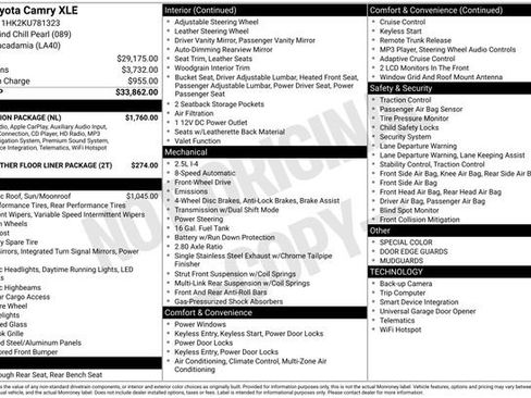 Used 2019 Toyota Camry XLE w/ Navigation Package image 3