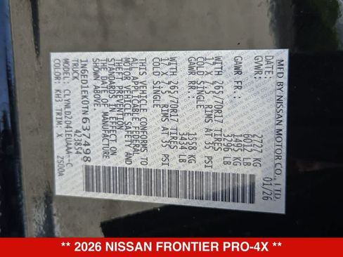 Used 2026 Nissan Frontier PRO-4X AWD/4WD image 33