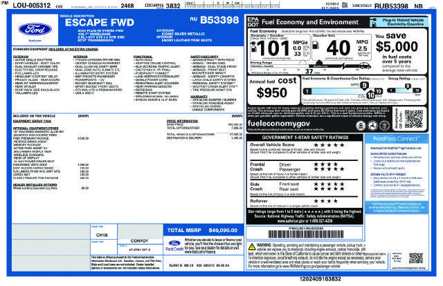 New 2024 Ford Escape SE w/ PHEV Premium Package FWD image 4