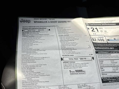 New 2025 Jeep Wrangler Unlimited Sahara w/ Safety Group image 11