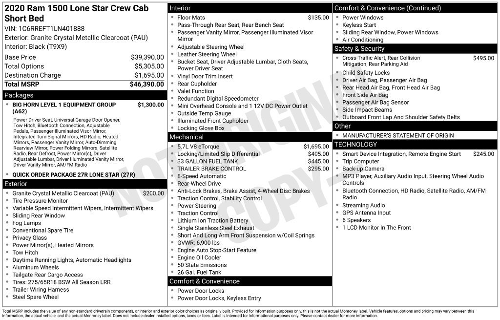 Used 2020 RAM 1500 Lone Star RWD image 6