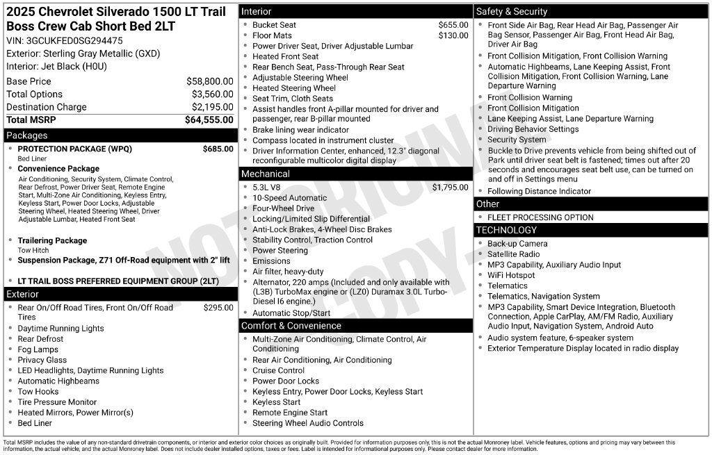 Used 2025 Chevrolet Silverado 1500 LT Trail Boss w/ Protection Package AWD/4WD image 13