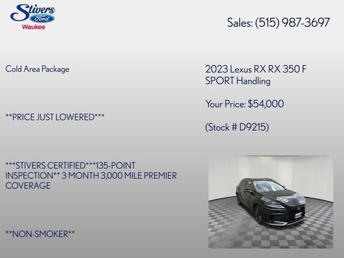 Used 2023 Lexus RX 350 F Sport w/ Tow Prep Package AWD/4WD image 8