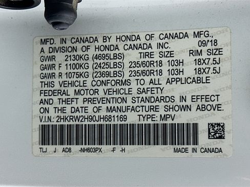 Used 2018 Honda CR-V Touring image 12