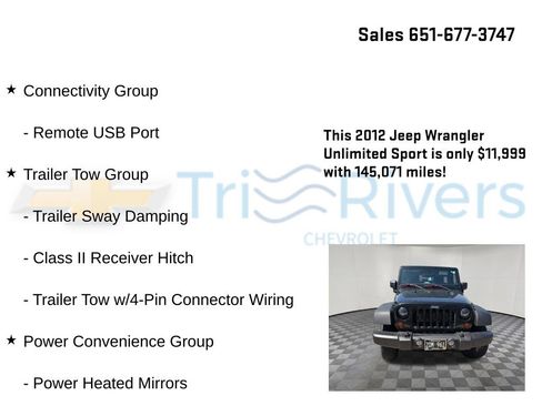 Used 2012 Jeep Wrangler Unlimited Sport AWD/4WD image 5