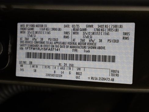 Used 2025 Ford F150 Raptor w/ Equipment Group 803A Raptor R image 56