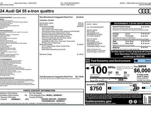 Used 2024 Audi Q4 e-tron Premium w/ Convenience Package AWD/4WD image 3