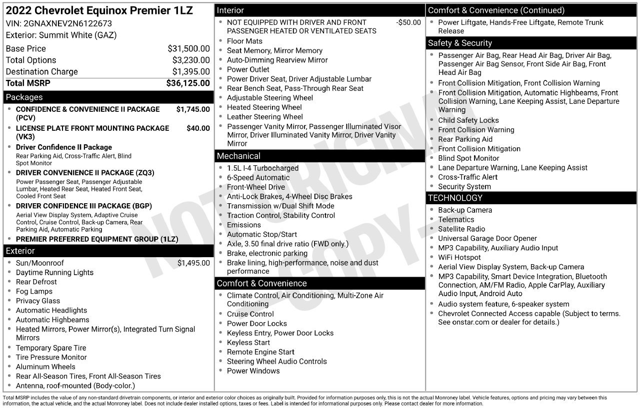 Used 2022 Chevrolet Equinox Premier FWD image 9
