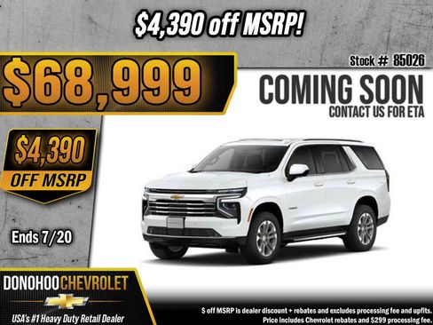 New 2026 Chevrolet Tahoe LT w/ Comfort Package RWD image 1