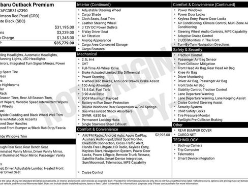 Certified 2024 Subaru Outback Premium AWD/4WD image 28