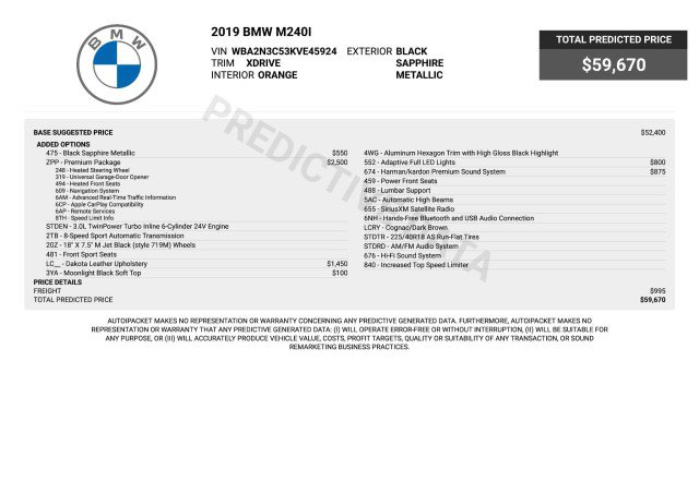 Used 2019 BMW M240i xDrive Convertible w/ Premium Package AWD/4WD image 3