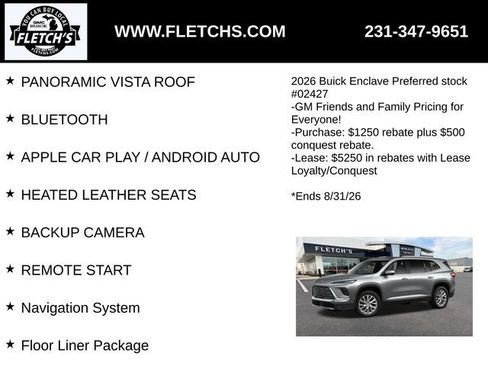 New 2026 Buick Enclave Preferred w/ Power Package AWD/4WD image 2