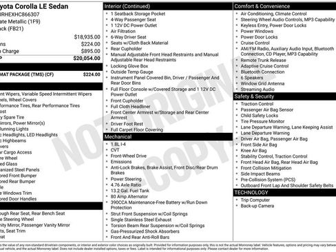 Used 2017 Toyota Corolla LE w/ Carpet Mat Package (TMS) FWD image 6