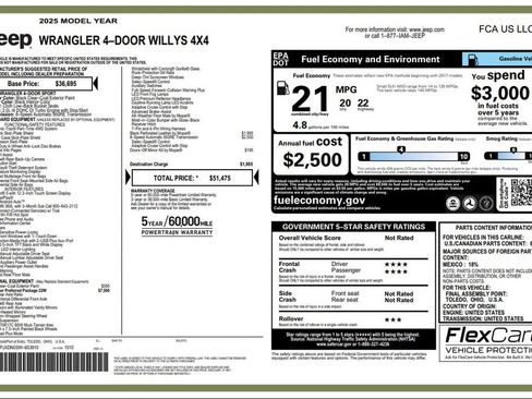 Certified 2025 Jeep Wrangler Unlimited Sport AWD/4WD image 4