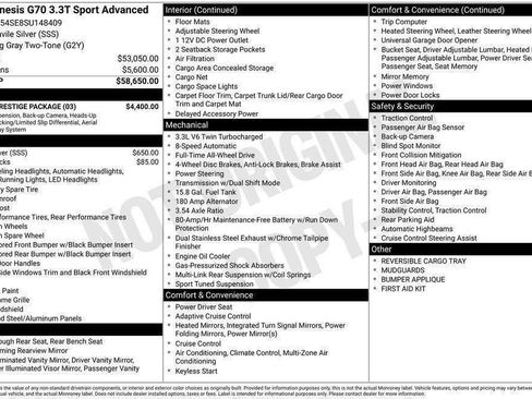 Used 2025 Genesis G70 3.3T Advanced w/ Sport Prestige Package image 75