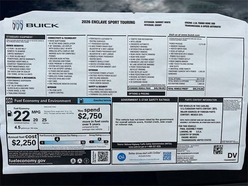 New 2026 Buick Enclave Sport Touring w/ Power Package image 21