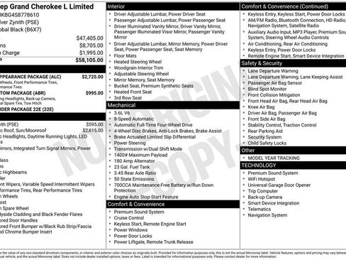 Used 2025 Jeep Grand Cherokee L Limited w/ Black Appearance Package AWD/4WD image 56