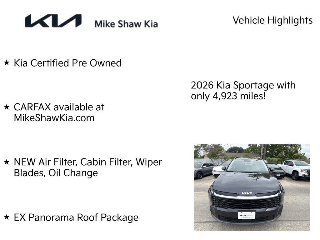 Certified 2026 Kia Sportage EX w/ EX Panorama Roof Package FWD image 7