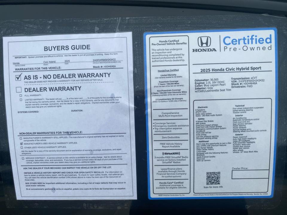 Certified 2025 Honda Civic Sport image 33