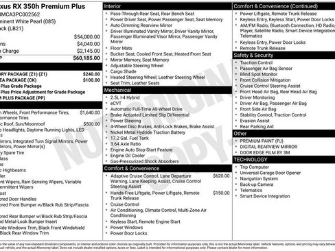 Used 2023 Lexus RX 350 350h Premium Plus w/ Accessory Package (Z1) image 31