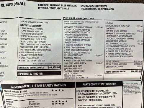 Used 2023 GMC Yukon XL Denali w/ Advanced Technology Package AWD/4WD image 31
