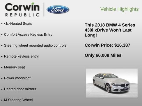 Used 2018 BMW 430i Gran Coupe xDrive image 6