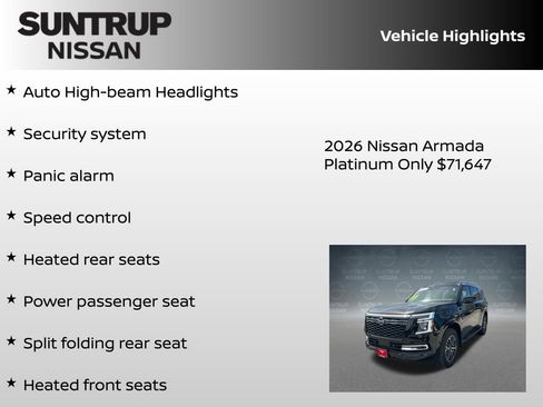 New 2026 Nissan Armada Platinum AWD/4WD image 30