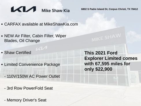 Used 2021 Ford Explorer Limited w/ Equipment Group 301A RWD image 3